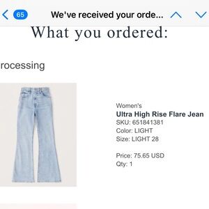 Abercrombie Ultra High Rise Flare Jeans - 28